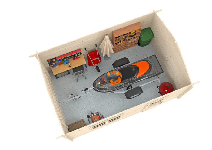 Palmako garasje Tony 15,9 m² 350 x 520 cm